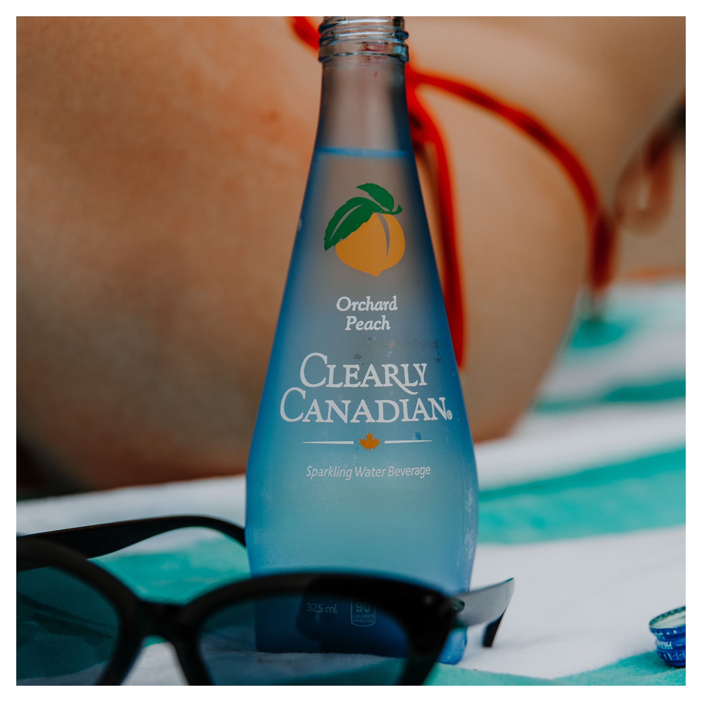 Clearly Canadian Orchard Peach Sparkling Water, 11 fl oz, Pack of 12