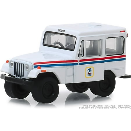1971 Jeep - Greenlight Collectibles 29997 1:64 1971 Jeep DJ-5 United States Postal Service (USPS) - White with Red and Blue Stripes (Hobby Exclusive)