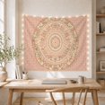 thumbnail image 5 of Pink Mandala on Soft Cream Background, Calming Boho Style for Meditation Enthusiasts, Boho Wall Art, Housewarming Gift, Tapestry Wall Hanging for Yoga Room and Bedroom, 5 of 7