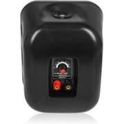 Sound Town Commercial Restaurant Bluetooth Amplifier + Surface-Mount Speaker Set, with One 6-Zone 70V/100V Amplifier with Bluetooth, 4 x 5.25-Inch Surface-Mount Speakers, Black (PAC180X4MS5B)
