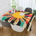 thumbnail image 2 of Yayeee Tablecloths for Rectangular Tables 60 x 90 inch Party Table Cover, Geometric Sun, 2 of 6