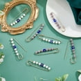 thumbnail image 4 of 1box 8pcs 2 colors Iron Kilt Pins Resin & Faceted Glass Beaded Broochs Mixed color 59x13x6.5mm 4pcs/color, 4 of 7