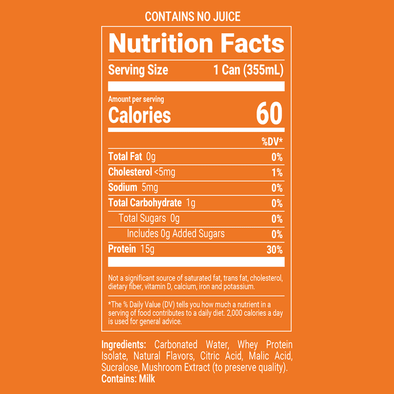 DON'T QUIT Protein Soda Orange, 15g Protein, 12oz, Case of 12