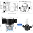 thumbnail image 4 of Bomba de diafragma de presión de agua, bomba autocebante industrial de 115 V, 4 Gpm, 45 Psi, incluye accesorios de enchufe, filtro colador para cocina, baño, RV, yate, caravana, manguera de jardín, 4 of 7