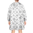 thumbnail image 2 of Wearable Oversized Blanket,White Witchcraft Sun Moon Snake Pattern Wearable Blanket Hoodie for Adults,Cozy Hooded Blankets with Super Pockets,Super Warm Fuzzy Pullover for Women & Men, 2 of 6