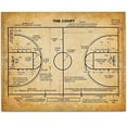 thumbnail image 5 of Basketball Court Art Print - 11x14 Unframed Patent Print - Great Game Room Decor or Gift for Basketball Coaches, 5 of 5