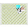 thumbnail image 2 of PinPix ArtToFrames 19x15 Custom Cork Bulletin Board Argyle Light Yellow   Poster Board Has a Fabric Style Canvas Finish, Framed in Satin White Frame (PinPix-642), 2 of 6