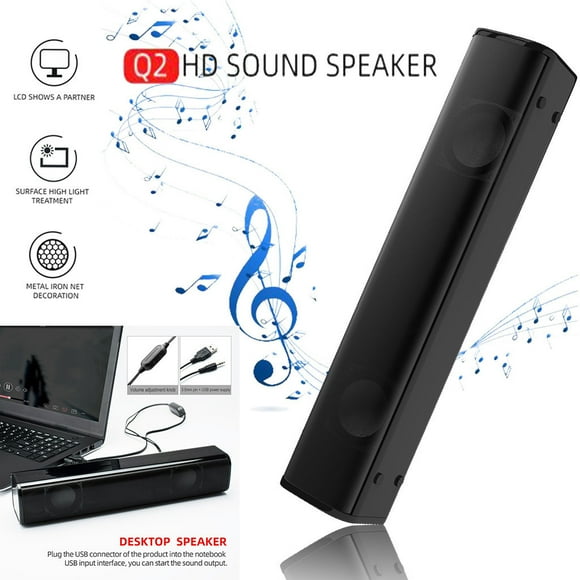 EGNMCR Sound Machine Cable Mini Bar Long Strip 3D Surround Bass Laptop Speaker Subwoofer For PC A Loudspeaker