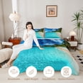 thumbnail image 4 of Manfei Realistic Tropical Beach Palm Tree Ocean Full Size Comforter Sets for Kids Boys and Girls, Coastal Vacation Print Bedding Sets, Reversible 3pcs, 1 Comforter and 2 Pillowcases, 4 of 6