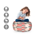 thumbnail image 2 of Modern Storage Toy Bag Chair, Geometric Graphic Grid Abstract Pattern with Thin and Bold Lines, Stuffed Animal Organizer Washable Bag, Small Size, Charcoal Grey Scarlet, by Ambesonne, 2 of 3