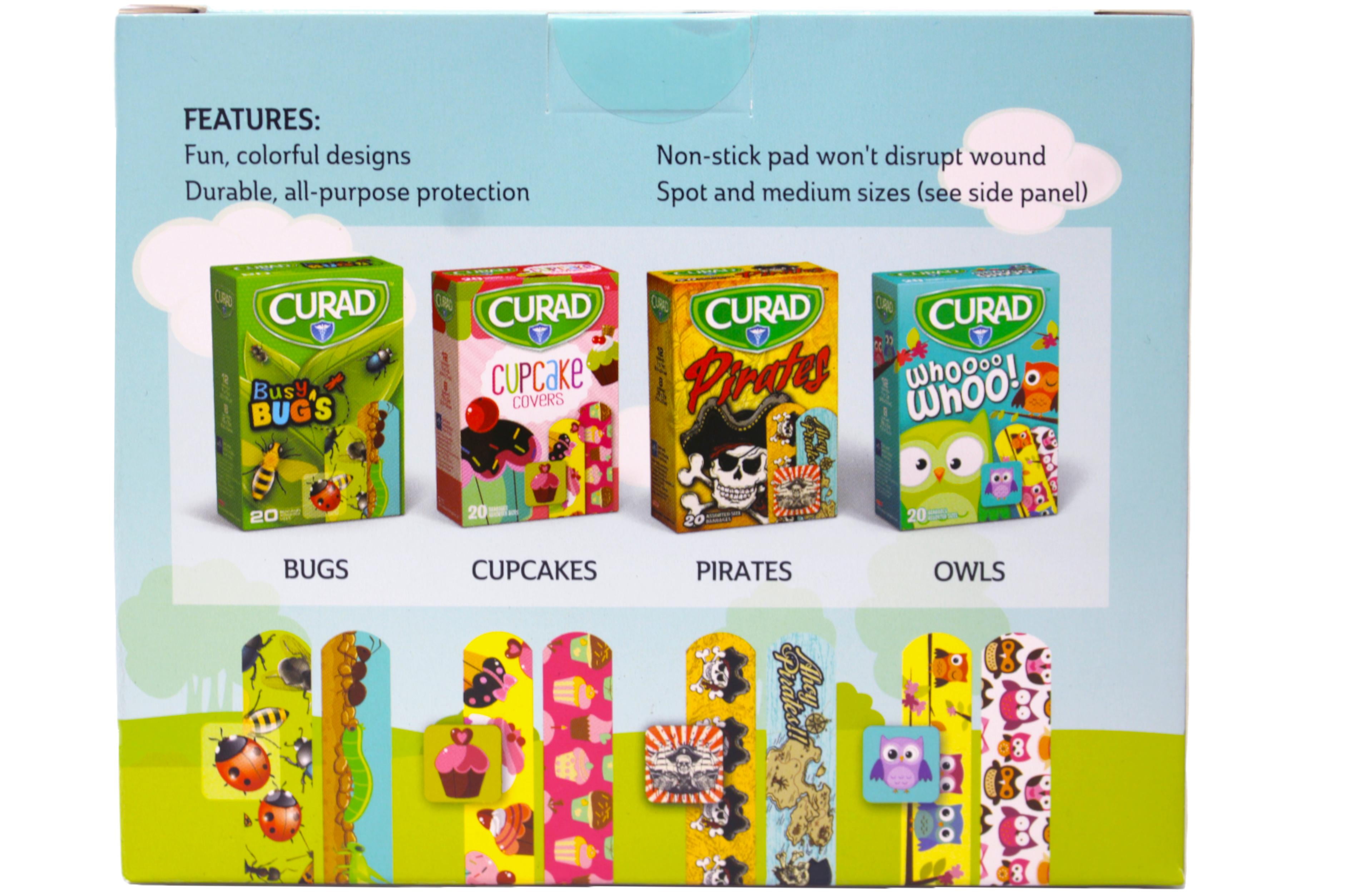 5 Pack - Curad Just for Kids Bandages, 4 Fun Themes, Colorful, All-Purpose Protection Plastic Bandages, 4-Sided Seal, Variety of Sizes, 80 Count