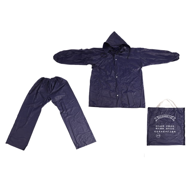 Impermeables para adultos conjuntos de horquilla engrosados azul marino Oxford tela reflectante rayas impermeables para hombres y mujeres conjuntos