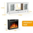 thumbnail image 3 of Moifoi TV Stand Fireplace for TVs up to 58", TV Stand w/ 23" Indoor Electric Fireplace & Wooden Storage Fireplace Cabinet, Adjustable LED Flame, White, 3 of 7