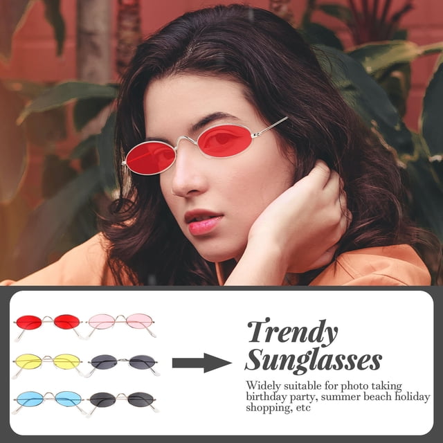 Greenadscape 6 Pares De Gafas De Sol Para Mujer Retro Con Lentes Multicolores Para Fotos
