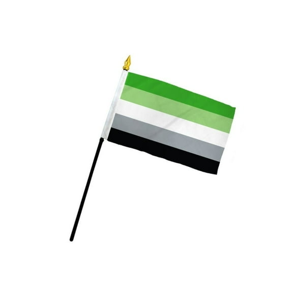 Aromantic 4x6in Stick Flag