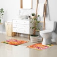 thumbnail image 6 of Yayeee Bath Rug for Bathroom Floor Non Slip Rectangle Fluffy Soft Absorbent Mat, 16"x24", Pink Abstract Floral, 6 of 7