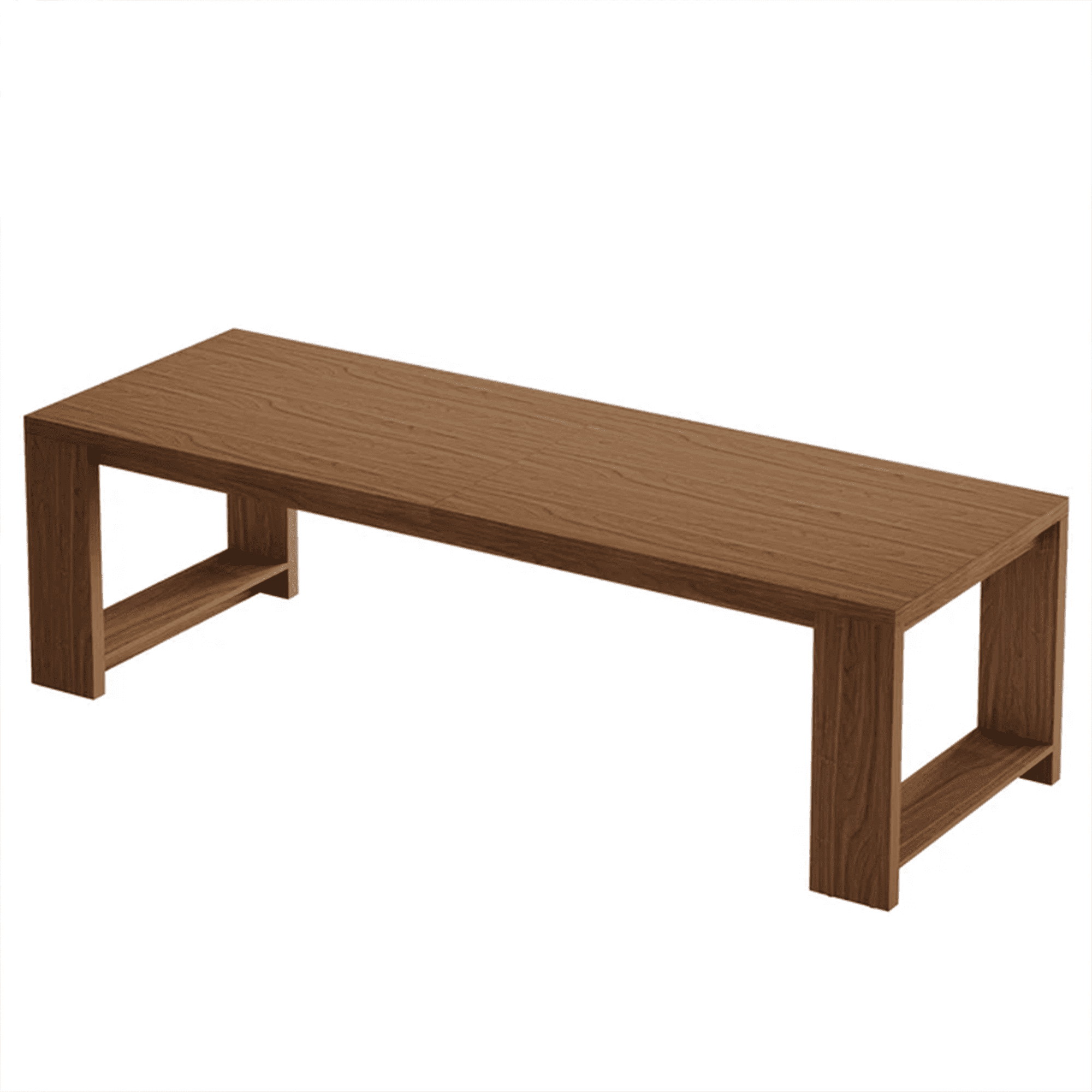 86 Inch Farmhouse Dining Table, Warm Large Kitchen Table For 8-10 People, Solid MDF Dinner Table With Brown Finish, Versatile Table For Home & Office Gatherings