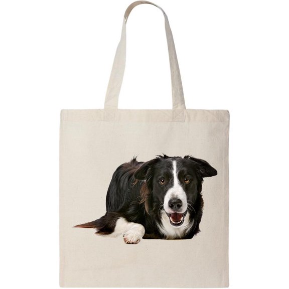 Smartprints Border Collie Dog Pet Animal Tote Bag - Image by Shutterstock, One Size Cotton Canvas Tote Bag