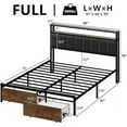 thumbnail image 4 of VanAcc Full Bed Frame with 2 Storage Drawers, LED Lights, Rustic Brown, 4 of 7
