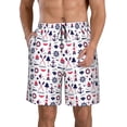 thumbnail image 2 of Uemuo Sailing Marine Travel Pattern Men's Swim Trunks Hawaiian Beach Bathing Suit Swimsuits Beach Quick-Dry Shorts with Pockets-Small, 2 of 9