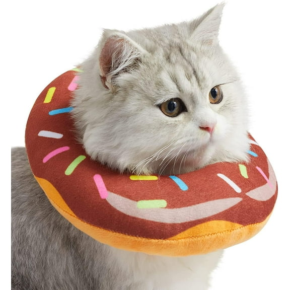 Cat Cone Collar Soft, Cute Donut Pet Recovery Collar for Wound Healing, Adjustable Protective Cat Donut Collar After Surgery Neck Pillow Elizabethan Collars for Kitten, Puppy and Small Dogs