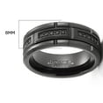 thumbnail image 3 of Metal Masters Mens Tungsten Carbide Black Brick Design Wedding Band Engagement Ring Cubic Zirconia Comfort-Fit 8mm, 3 of 5