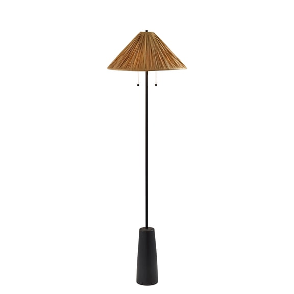 Adesso Waylon 60" 2-Light Modern Black Standard Floor Lamp