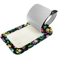 thumbnail image 2 of Square 2Pack PU Leather Ditsy Floral Print Cruise Luggage Tag with Privacy Cover and Name ID Tag for Travel Handbags Backpacks Luggage Tags, 2 of 6