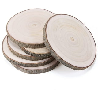 Wood Slices 10 Inches-11In 6 Pcs Wood Rounds Large Wood Slices for  Centerpieces Natural Wood Slab,Wood Pieces,Unfinished Wood Slices  forCrafts,Wood