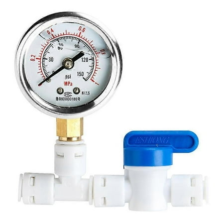 Water Pressure Gauge for Reverse Osmosis Filter System with 1/4" Hose