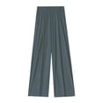 thumbnail image 3 of yunLCZ Women's Straight Leg Pants High Wa Cotton Wide Leg Pants Women Summer Thin High Waist Hanging Casual Day Lazy Sense Pants Straight Pants With Pockets, 3 of 3