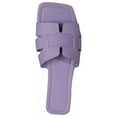 thumbnail image 2 of Honeeladyy Womens Square Toe Flat Sandal Casual Summer Comfort Slip-on Slippers Open Toe Beach Shoes Purple 37, 2 of 4