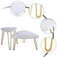 thumbnail image 3 of Veryke Coffee Table, Mid Century Vintage Side Table End Table for Living Room, Modern Small Marble Sofa End Tables Sets for Office, White, 3 of 6