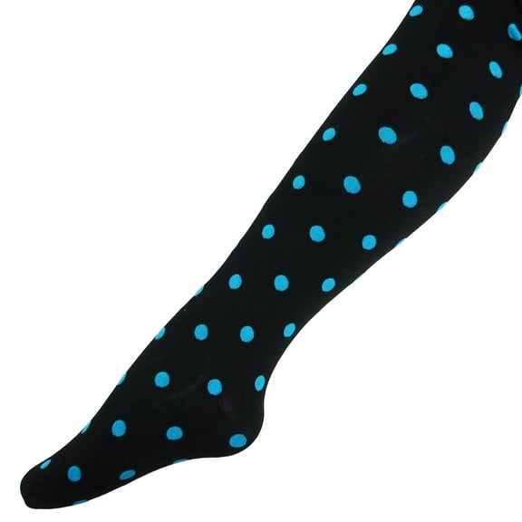 Wenchoice Blue Polka Dot Black Tights Girl'S M(3Y-4Y)