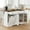 White+Walnut, variant on Advwin 55" Drop Leaf Kitchen Island with Power Outlet, Large Breakfast Bar with Foldable Countertop, Storage Drawers, Trash Cabinet, Adjustable Shelves, Towel Rack & Spice Organizer, Black + Walnut