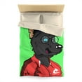 thumbnail image 3 of Cyborg Wolf Pack Hat Red Sport Jacket Blue Eye Crushed Microfiber Duvet Cover, 3 of 7