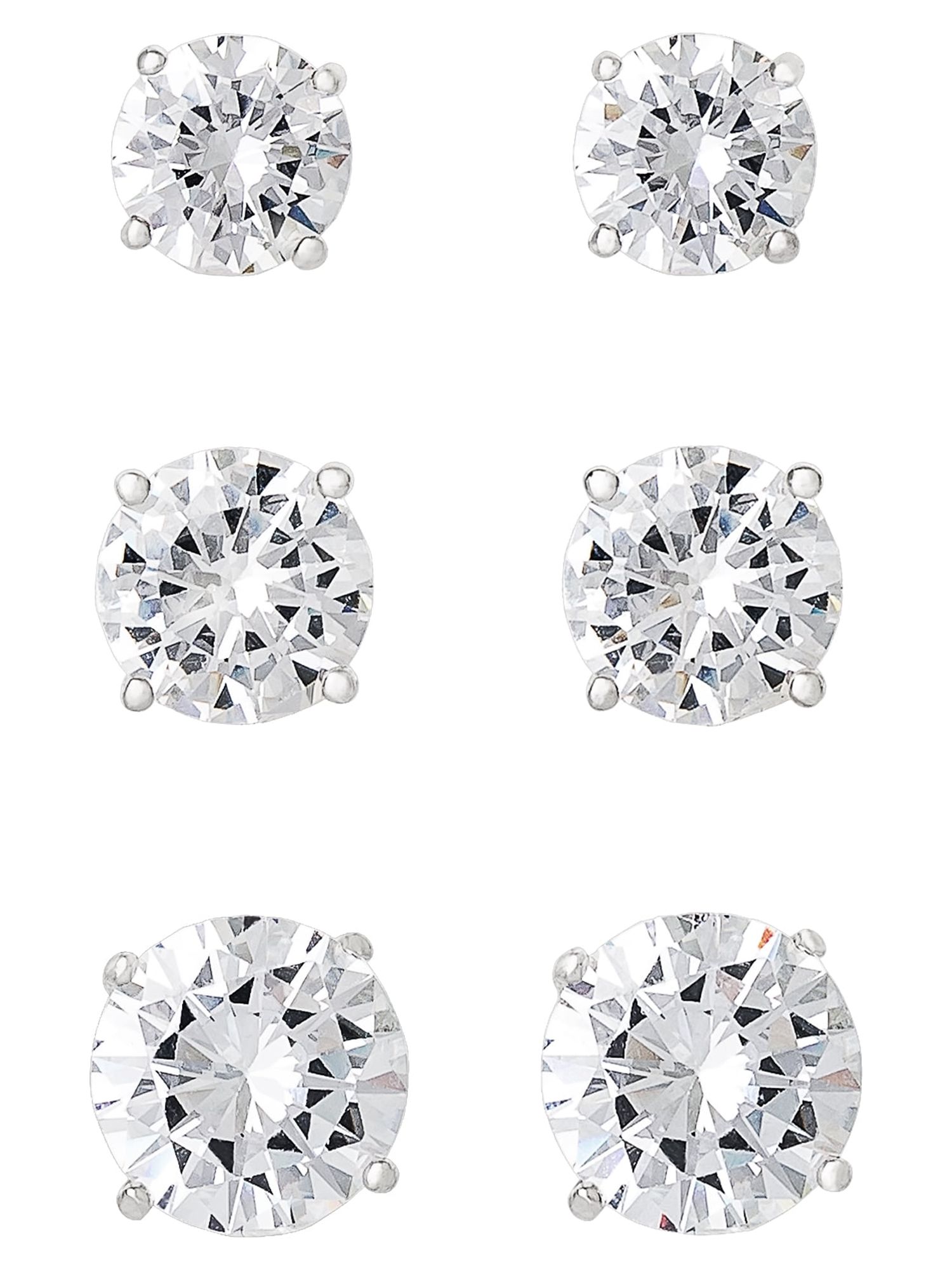 Believe by Brilliance Cubic Zirconia Stud Earrings 3-Pack photo 1