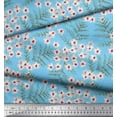 thumbnail image 2 of Soimoi Cotton Poplin Fabric Leaves & White Flower Floral Printed Craft Fabric by the Yard 42 Inch Wide, 2 of 2