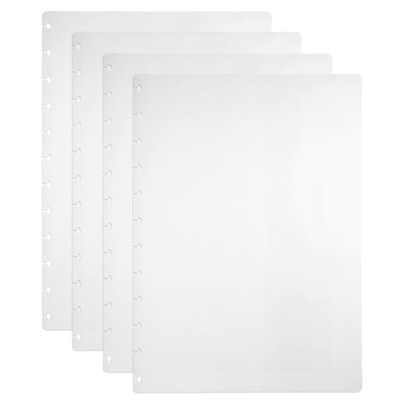 Uxcell 2 Set Discbound Notebook Cover, 11.8 x 8.5" A4 Letter Size PP Disc Planner Cover for Notebook Happy Planner Office Product, White