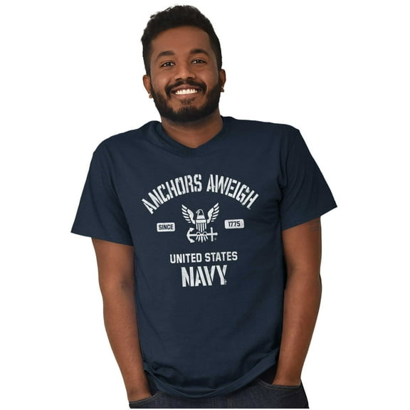 United States Navy Logo Anchor Aweigh Men's Graphic T Shirt Tees Brisco Brands S