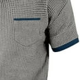 thumbnail image 4 of Men Casual Pullover Sports Solid Patchwork Long Sleeve Round Neck Shirt Blouse, 4 of 5