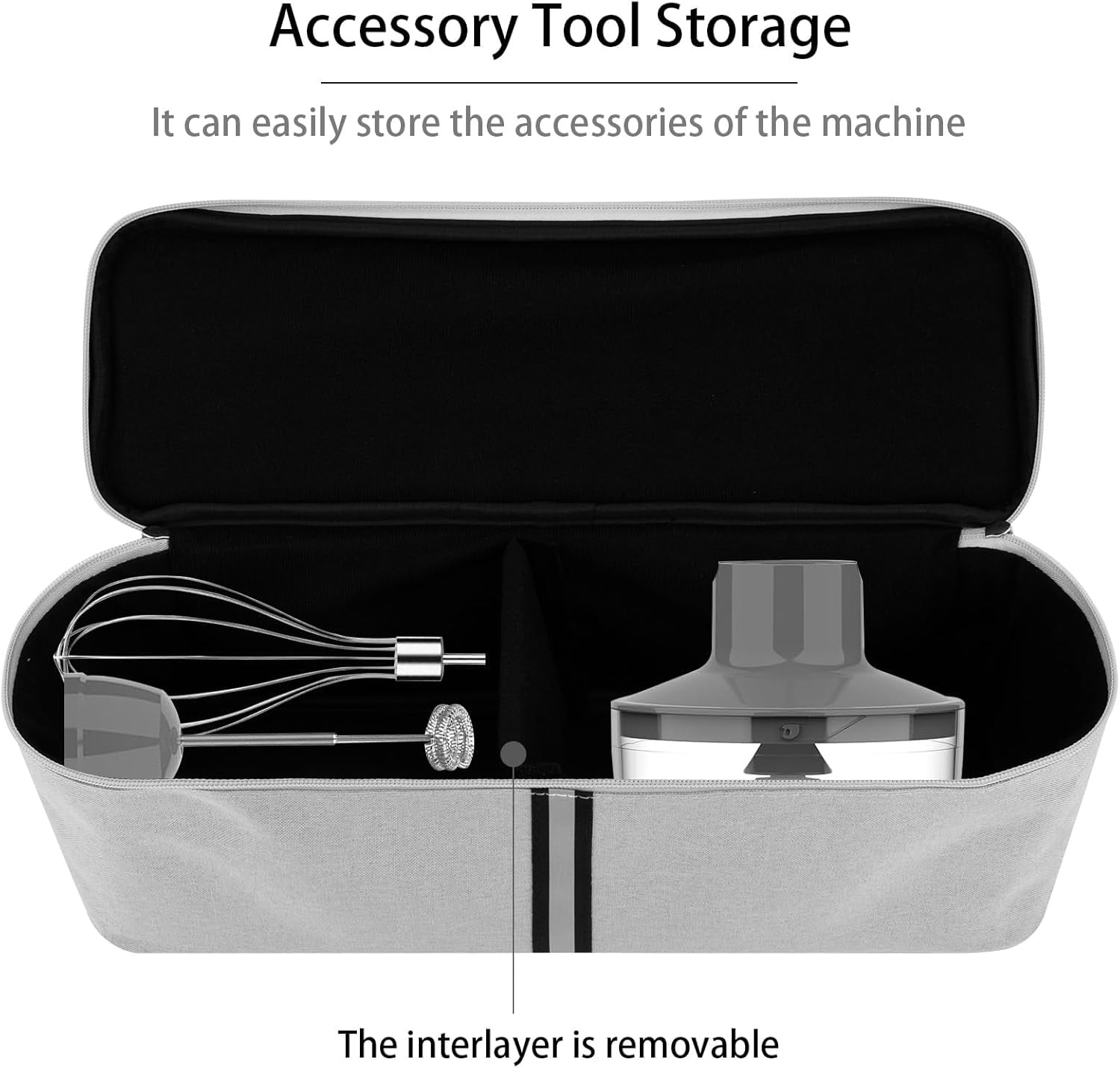 Immersion Hand Blender Stora Bag - Light Grey, Portable Handheld/Stick Blender Travel Organizer (Bag Only)