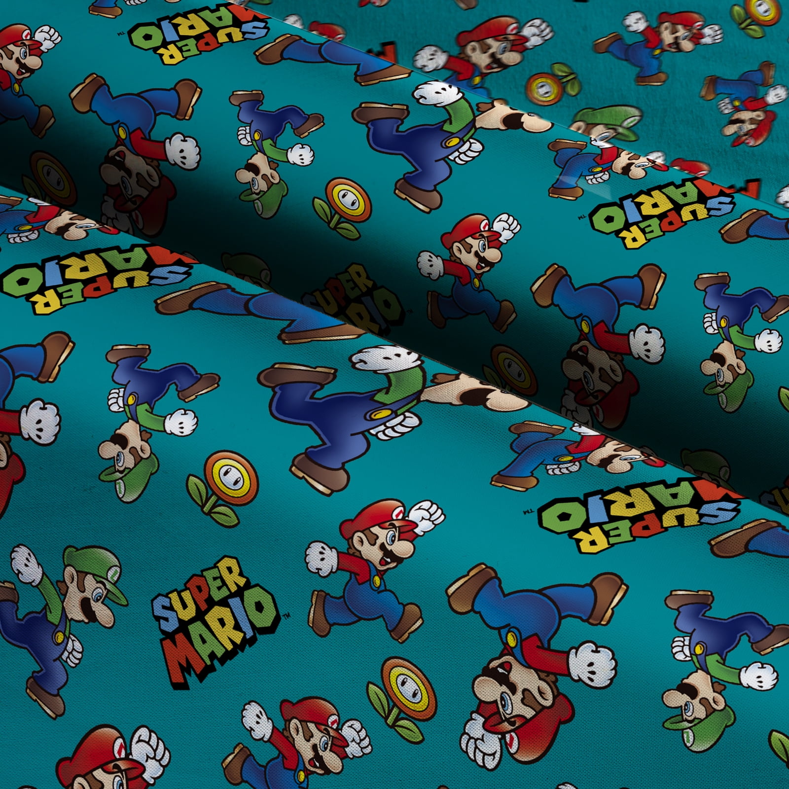 Springs Creative 18" x 21" Cotton Super Mario Luigi Toss Precut Sewing & Craft Fabric, Multi-color