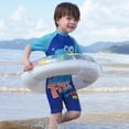thumbnail image 4 of Rash Guard for Boys Toddler Baby Boys Dinosaur Crocodile Prints One Piece Swimsuit with Swim Cap Quick Dry Surf Suit Upf 50+ Toddler Swimsuit Sky Blue 5 Years-6 Years, 4 of 7