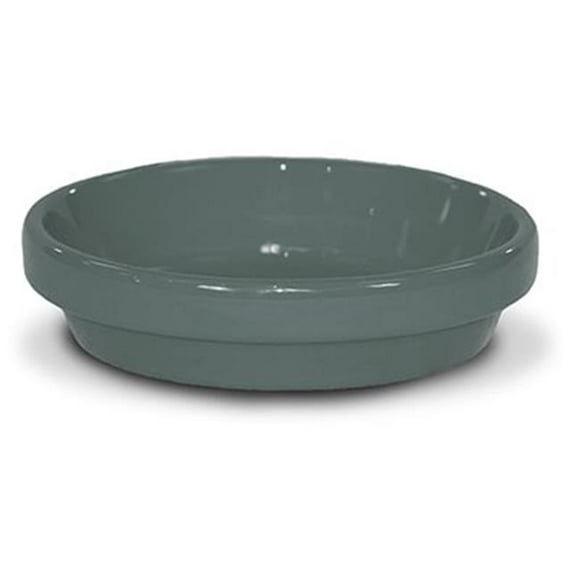Ceramo 243327 7.75 x 1.75 in. Powder Coated Ceramic Saucer, Gray - Pack of 10