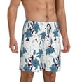 thumbnail image 2 of Kdxio Lilies Flowers Print Mens Sleep Shorts Bottoms Soft Comfy Pajama Wear Pants with Drawstring Pockets, 2 of 7