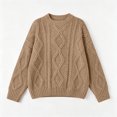 thumbnail image 4 of Njagoc3 Oversized Sweaters for Women Crewneck Cable Knit Drop Shoulder Jumper Soft Warm Long Sleeve Loose Fit Casual Fall Top, 4 of 6