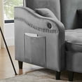 thumbnail image 5 of Timbernest Loveseat with Storage Ottoman, Convertible Sofa Bed with USB for Living Room, Gray, 5 of 10