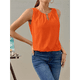 thumbnail image 5 of Chaleco de Moda con Cuello Redondo y Botones, Color Liso, Naranja, Talla XXL, 5 of 6