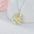 thumbnail image 4 of Natural Diamond Heart Necklace for Women,14K Yellow Gold Plated 925 Sterling Silver Irish Trinity Knot Celtic Pendant Necklaces Mother's Day Birthday Gifts for Mom Wife 18"+2", 4 of 8